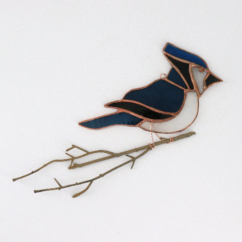 Stained Glass 'Blue J' Birdies Style 1 - Arts and Heritage St. Albert