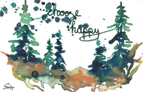 'Trees in Landscape' Original Art Card Style 1 - Arts and Heritage St. Albert