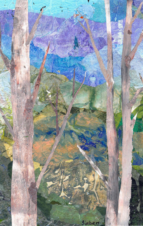 'Trees' Original Collaged Art Card