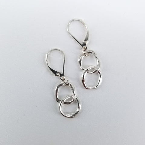 'Links' Collection Petite Entwined Fine Silver Link Earrings