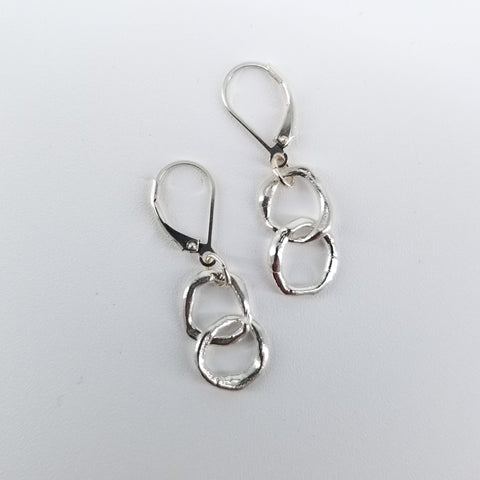 'Links' Collection Petite Entwined Fine Silver Link Earrings