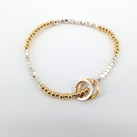 'Ellipse' Collection Mixed Metal Ellipse Stretch Bracelet