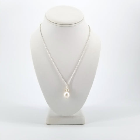 'Hera' Collection Silver Wrapped Baroque Pearl Necklace