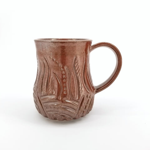 Handmade Mug with Carved Decoration