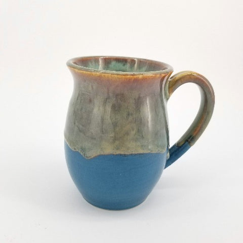 Olive Green & Teal Blue Handmade Mug