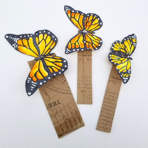 Yellow & Black Paper Butterfly Bookmark