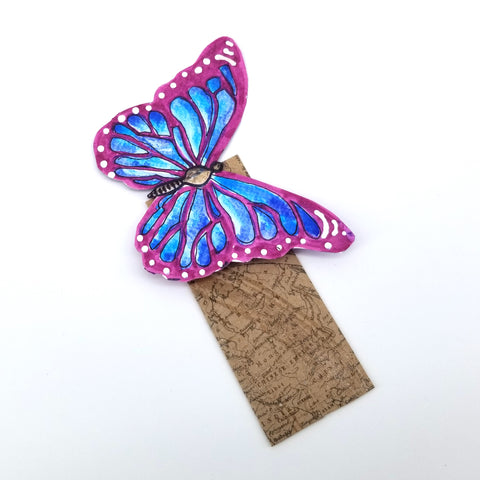Blue & Magenta Paper Butterfly Bookmark