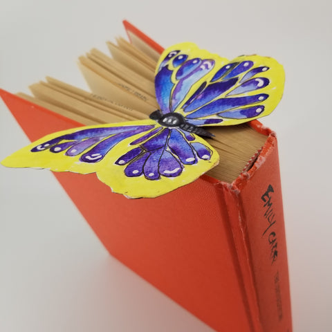 Yellow & Blue Paper Butterfly Bookmark
