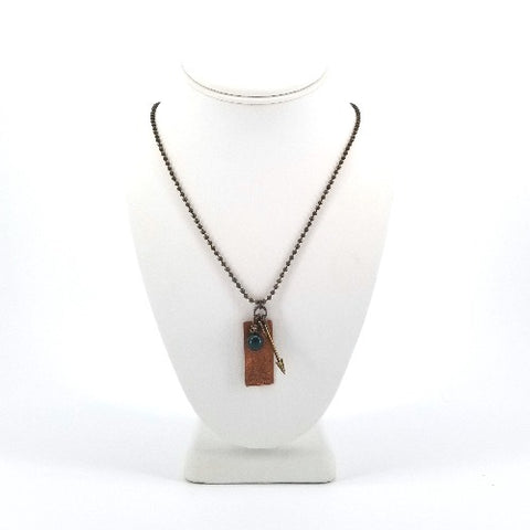 'Be Fearless, Be Strong' Copper Tag Necklace