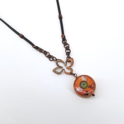 Copper and Resin Double Sided Pendant Necklace