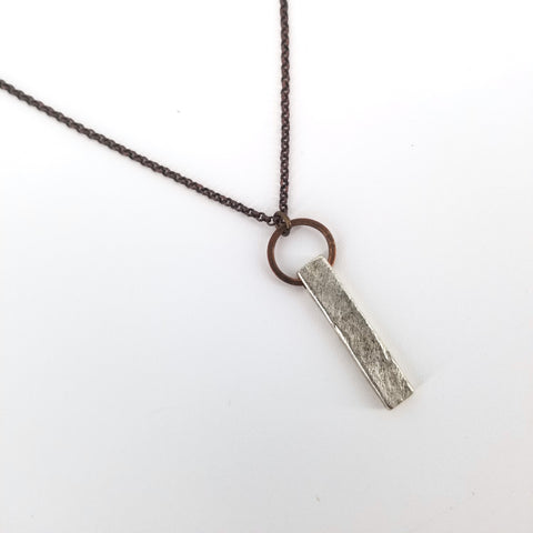 Minimalist Chunky Pewter Bar Necklace