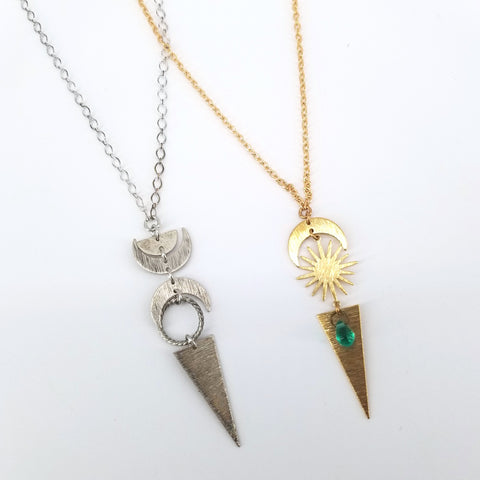 'Moon Phases & Cosmic Sky' Necklaces