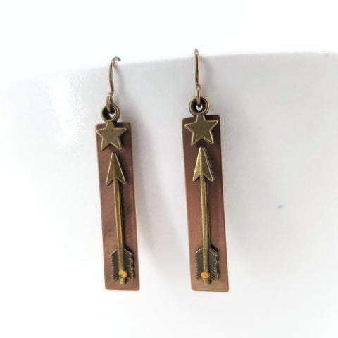 "Aim For The Stars" Riveted Arrow Earrings