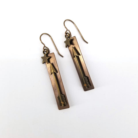 "Aim For The Stars" Riveted Arrow Earrings