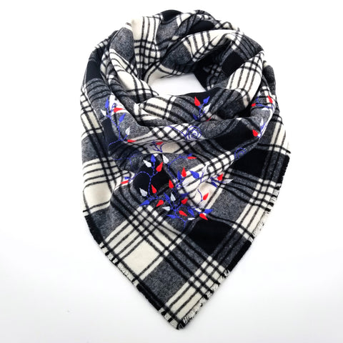 Embroidered Triangle Scarf - Large