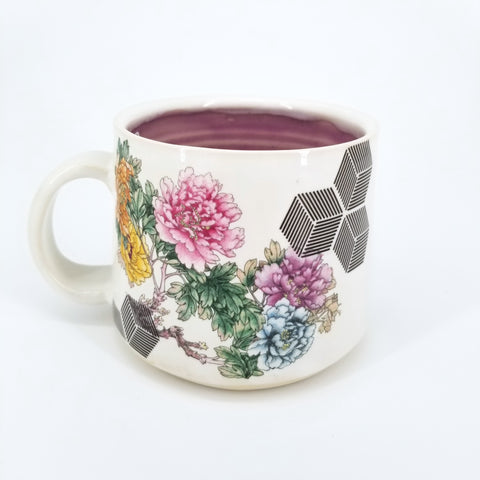 Floral Decal Mug Short