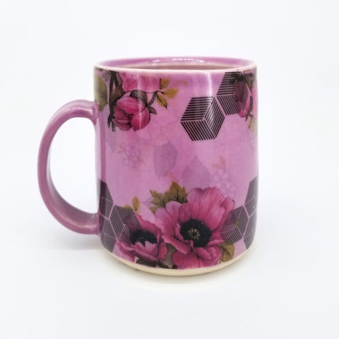 Floral Decal Mugs Tall