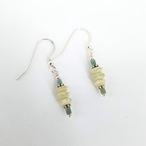 Ancient Glass Rondell Drop Earrings on Shepherds Hook