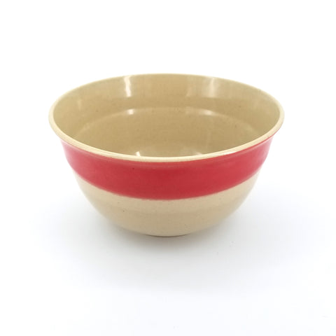 Small Red Rimmed Ceramic Bowl