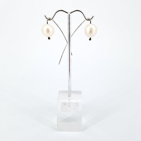 'The Pearl' White Pearl and Silver Earrings