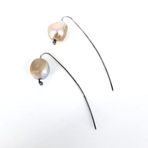 'The Pearl' Irregular Shaped Freshwater Pearl Earrings