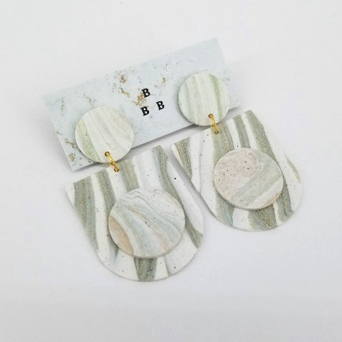 'Clay Classics' Large Clay, Acrylic and Resin Earrings