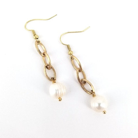 Pearl & Gold Lustre Earrings