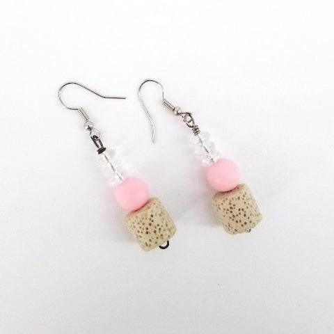 Pink & Lavastone Earrings