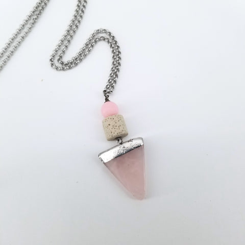 Pink & Lavastone Necklace