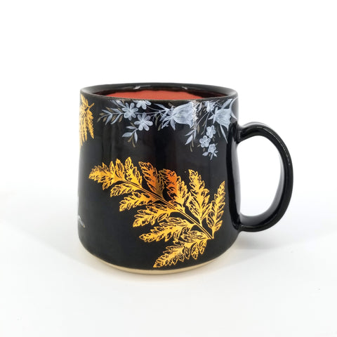 Black & Gold Floral Mug