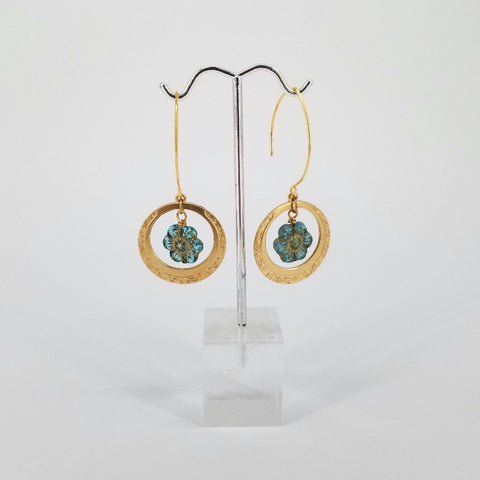 'Anemone' Brass Hoop Earrings