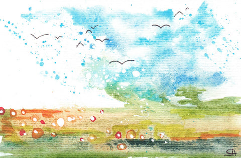 'Landscape' 4 x 6 Original Art Cards by Sabine Hahnel - Arts and Heritage St. Albert
