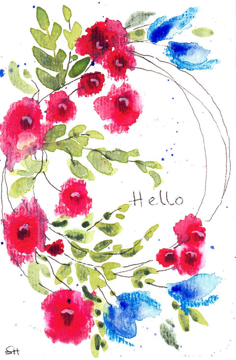 'Floral Series' 4 x 6 Original Art Cards by Sabine Hahnel Style 10 - Arts and Heritage St. Albert