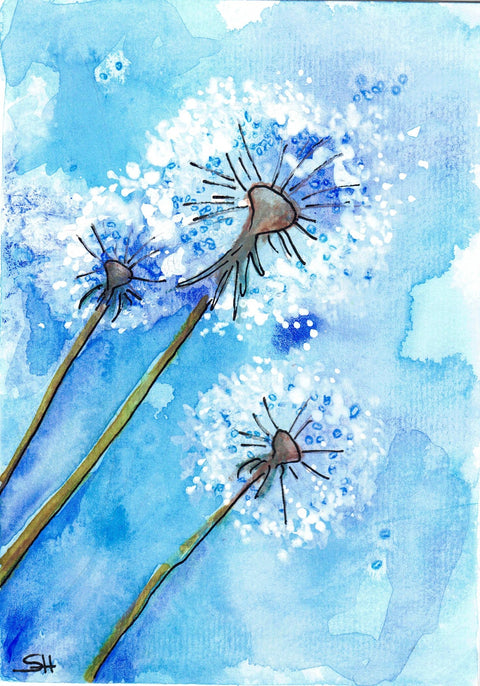 'Flower Series' 5 x 7 Original Art Cards by Sabine Hahnel Style 8 - Arts and Heritage St. Albert