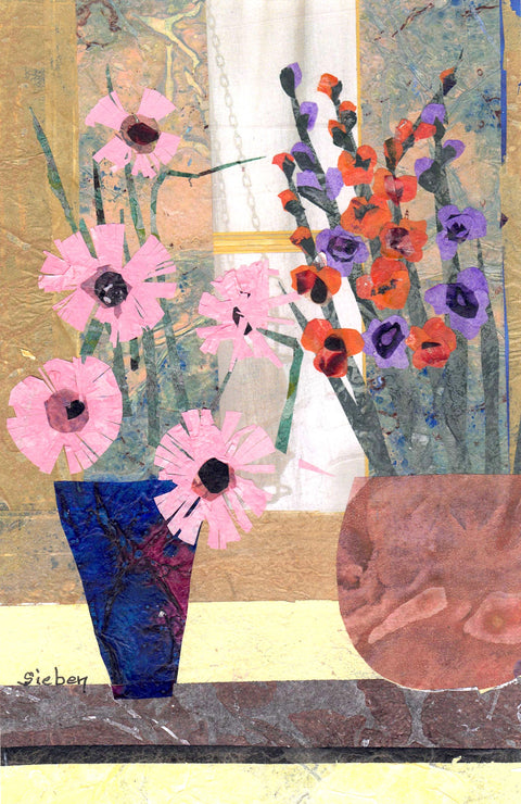 'Flora & Fauna Series' Original Collaged Art Card Style 4 - Arts and Heritage St. Albert
