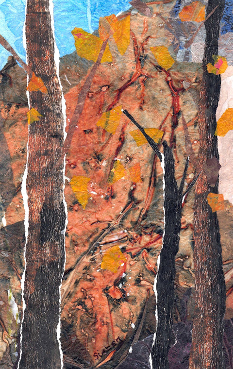 'Trees' Original Collaged Art Card