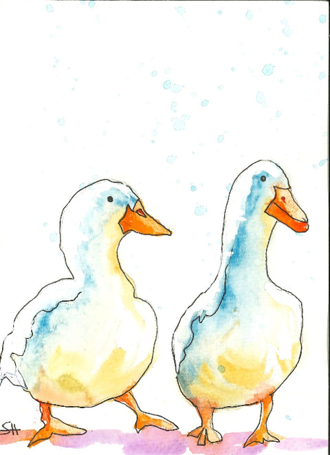 'Bird Series' 5 x 7 Original Art Cards by Sabine Hahnel Style 2 - Arts and Heritage St. Albert