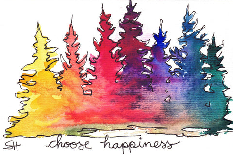 'Trees in Landscape' Original Art Card Style 2 - Arts and Heritage St. Albert