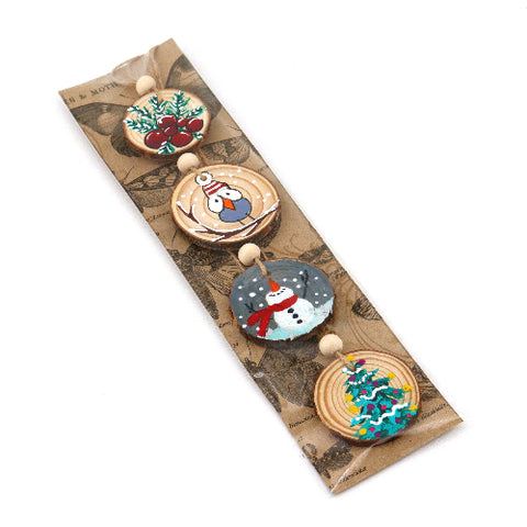 Hand Painted Wooden Christmas Ornaments Style 2 - Arts and Heritage St. Albert