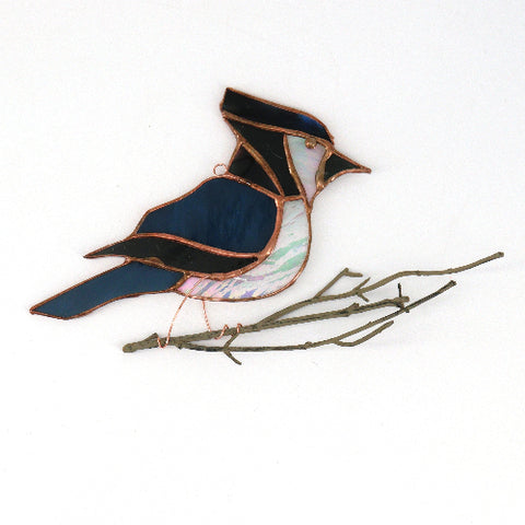 Stained Glass 'Blue J' Birdies Style 2 - Arts and Heritage St. Albert