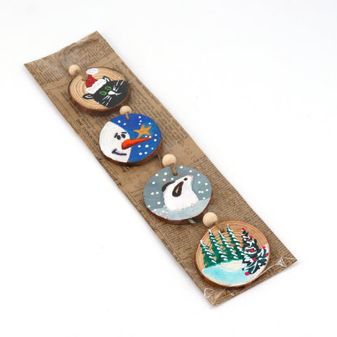 Hand Painted Wooden Christmas Ornaments Style 3 - Arts and Heritage St. Albert