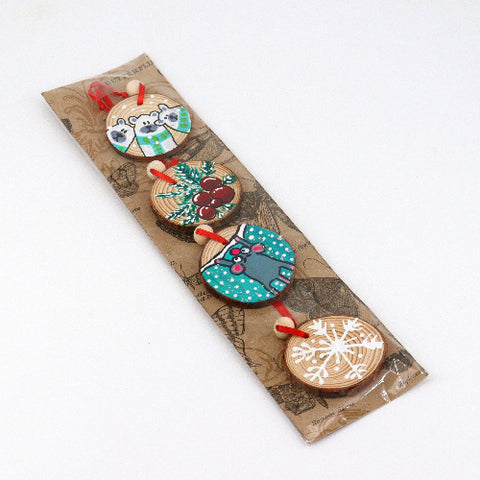 Hand Painted Wooden Christmas Ornaments Style 4 - Arts and Heritage St. Albert