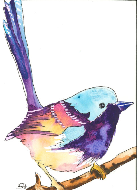 'Bird Series' 5 x 7 Original Art Cards by Sabine Hahnel Style 10 - Arts and Heritage St. Albert