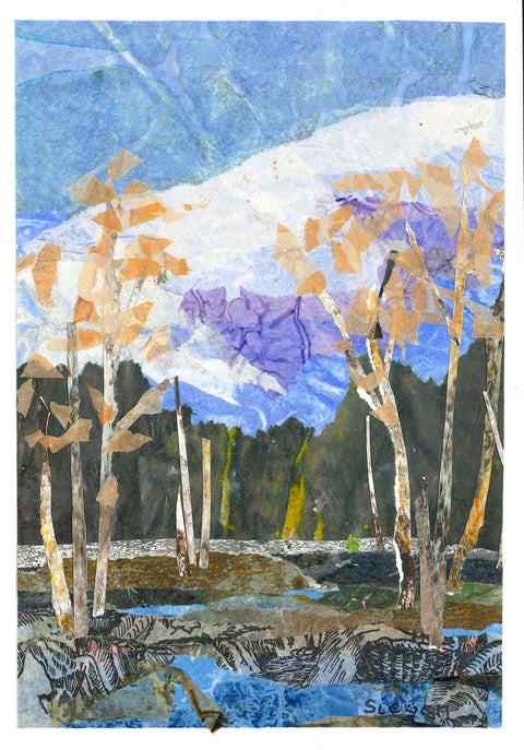 'Landscape Series' Original Collaged Art Cards Style 5 - Arts and Heritage St. Albert