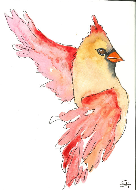 'Bird Series' 5 x 7 Original Art Cards by Sabine Hahnel Style 7 - Arts and Heritage St. Albert