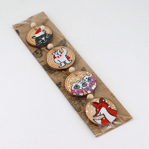 Hand Painted Wooden Christmas Ornaments Style 7 - Arts and Heritage St. Albert