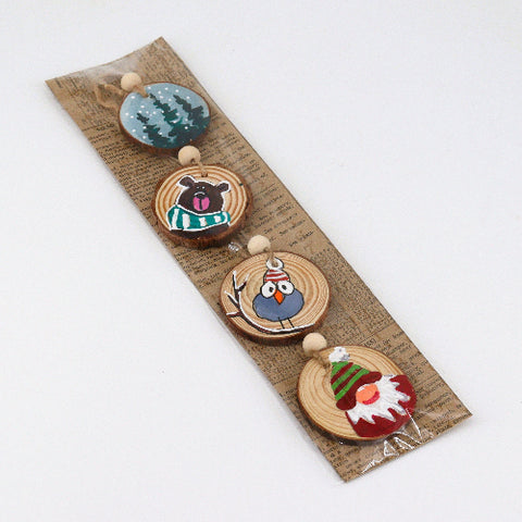 Hand Painted Wooden Christmas Ornaments Style 8 - Arts and Heritage St. Albert