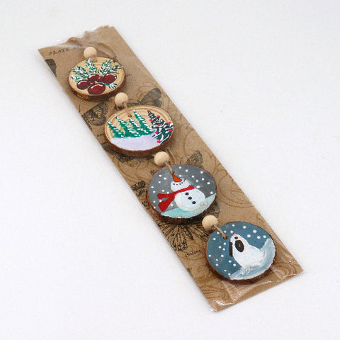 Hand Painted Wooden Christmas Ornaments Style 9 - Arts and Heritage St. Albert