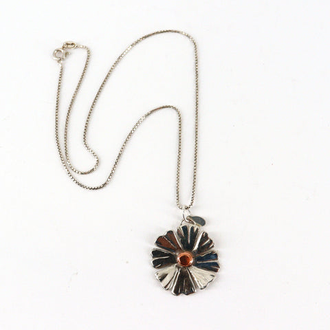 Alberta Daisy Handcrafted Sterling Silver and Copper Necklace - Arts and Heritage St. Albert