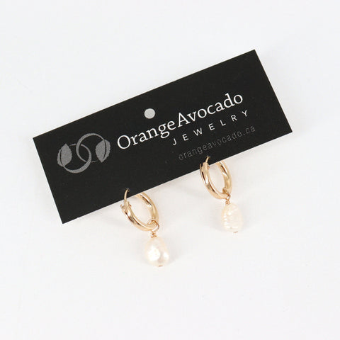 'Baroque Pearl Gold Hoop' Earrings - Arts and Heritage St. Albert